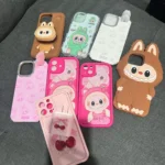 Silicone Suede Labubu Phone Case For Iphone 11 12 13 14 15 16pro Max Plus 16pro 15pro Diy Soft Brown Cover Coque Fall Prevention photo review