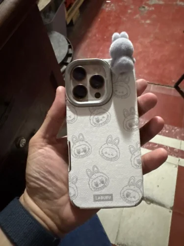 Silicone Suede Labubu Phone Case For Iphone 11 12 13 14 15 16pro Max Plus 16pro 15pro Diy Soft Brown Cover Coque Fall Prevention photo review