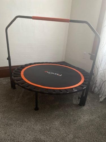 40/48 Foldable Mini Trampoline Load 330lbs. Portable Exercise Rebounder with Durable Bungee Band. Fitness Trampoline for Adults and Kids photo review