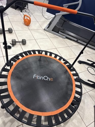 40/48 Foldable Mini Trampoline Load 330lbs. Portable Exercise Rebounder with Durable Bungee Band. Fitness Trampoline for Adults and Kids photo review